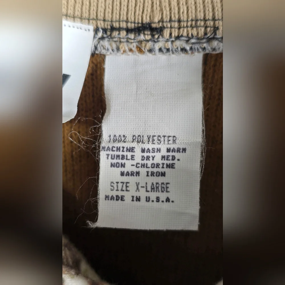 VINTAGE FUBU The Collection Shirt/Sweater LS Men's Adult Extra Large Brown Tan - Picture 7 of 13